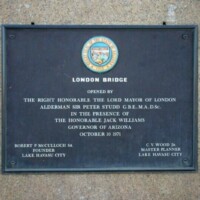 State of Arizona London Bridge Rededication Plaque state of arizona london bridge dedication plaque